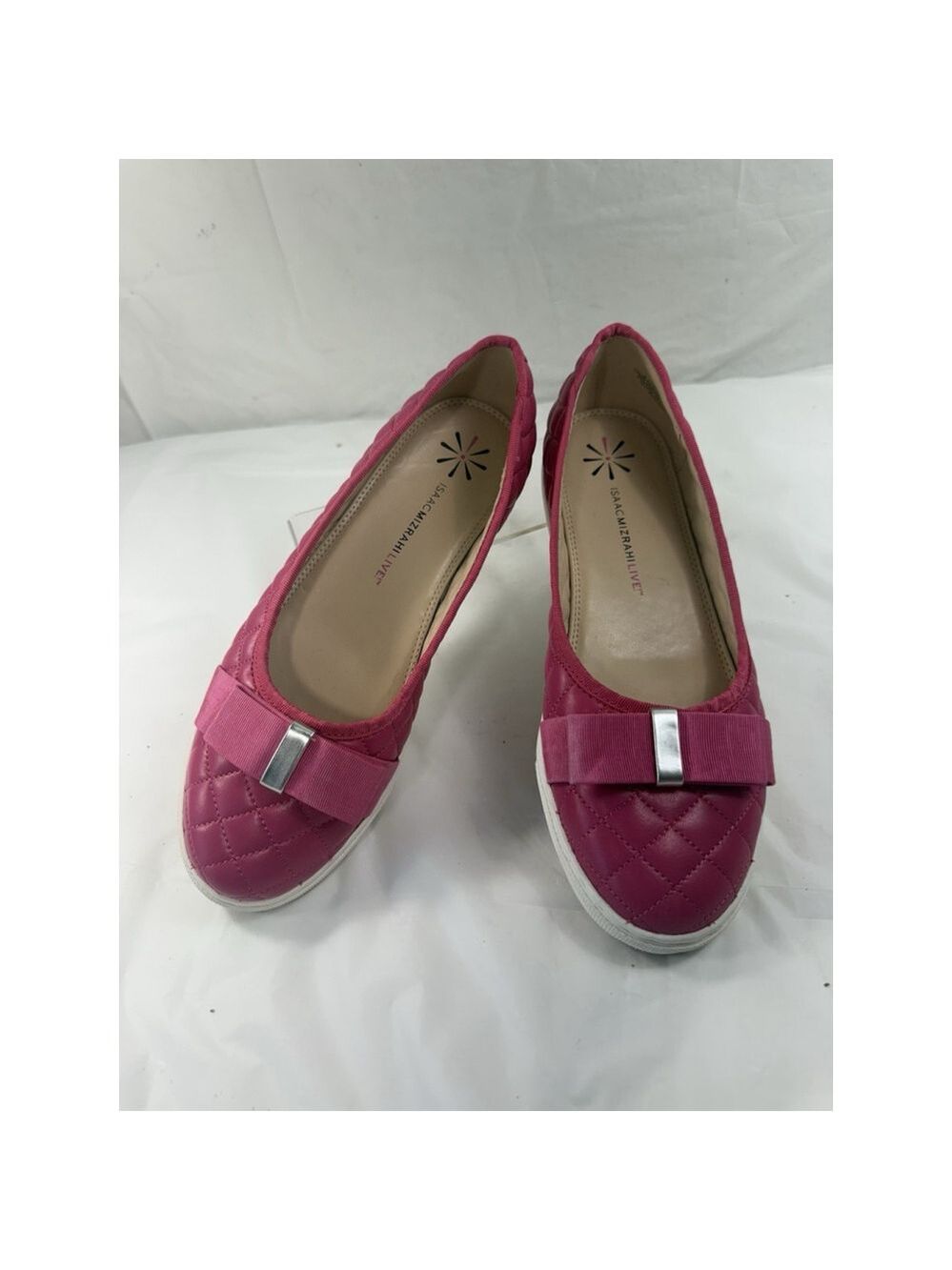 Isaac Mizrahi Live Kaitlyn Quilted Leather Flats Size 8.5 Pink Shoes - Picture 13 of 15
